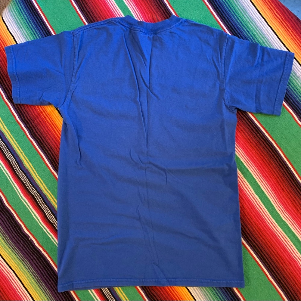 Zion Rootswear Bob Marley Smoking Joint Portrait Blue Vintage Tee Size Small - Picture 9 of 12